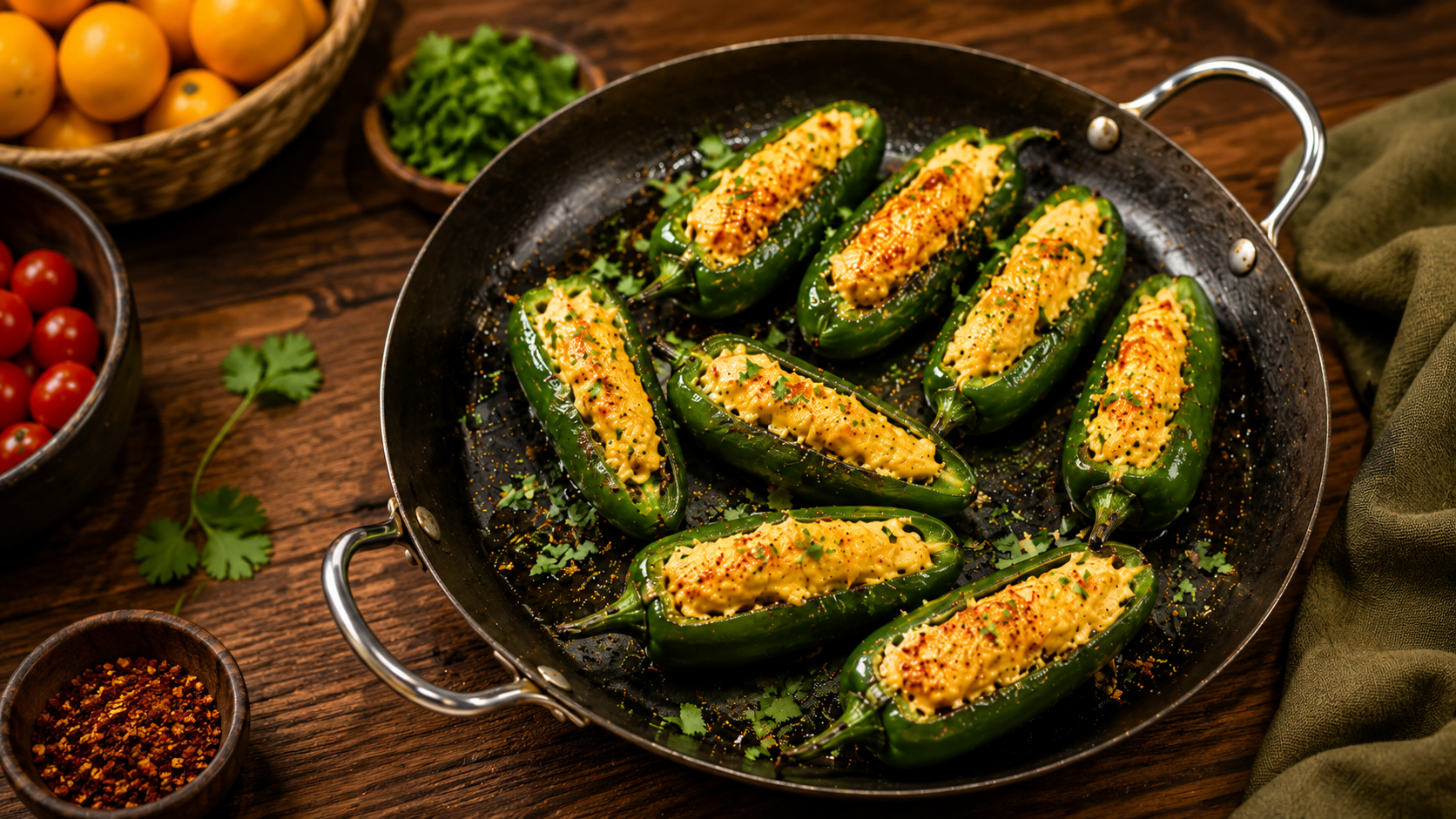 Vegan Jalapeño Poppers with Creamy Sweet Potato Filling