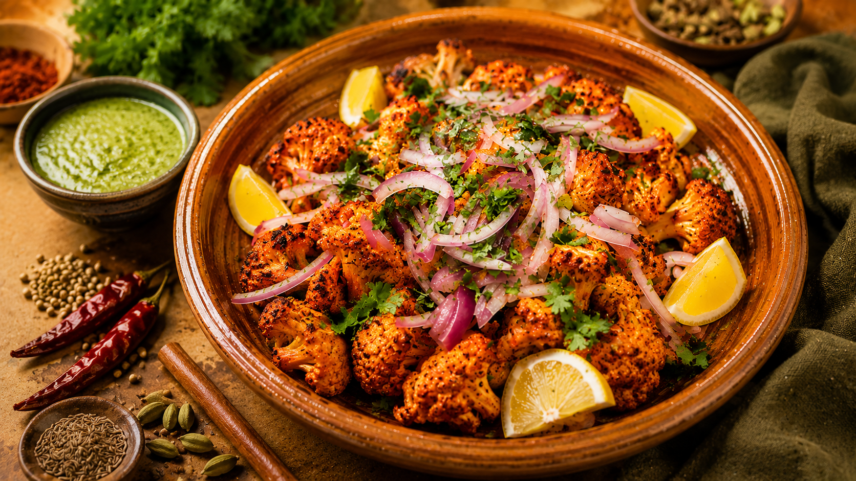 Air Fryer Tandoori Cauliflower | Easy Vegan Tandoori Gobi Recipe