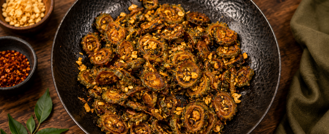 Peanut Karela Stir Fry (Bitter Gourd Stir Fry)