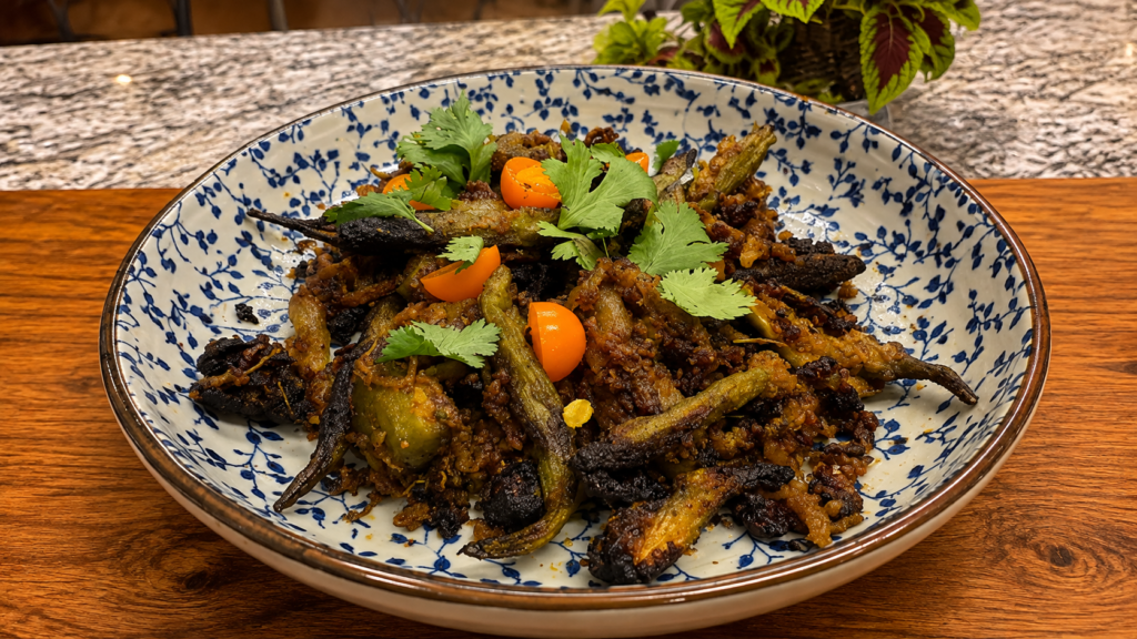 Stuffed Masala Bhindi with Spiced Onion Filling