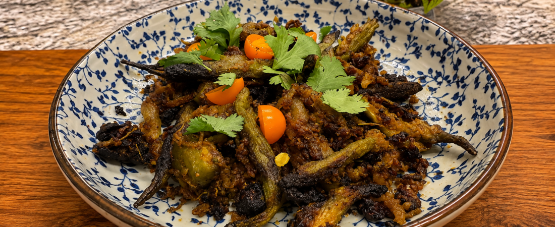 Stuffed Masala Bhindi with Spiced Onion Filling