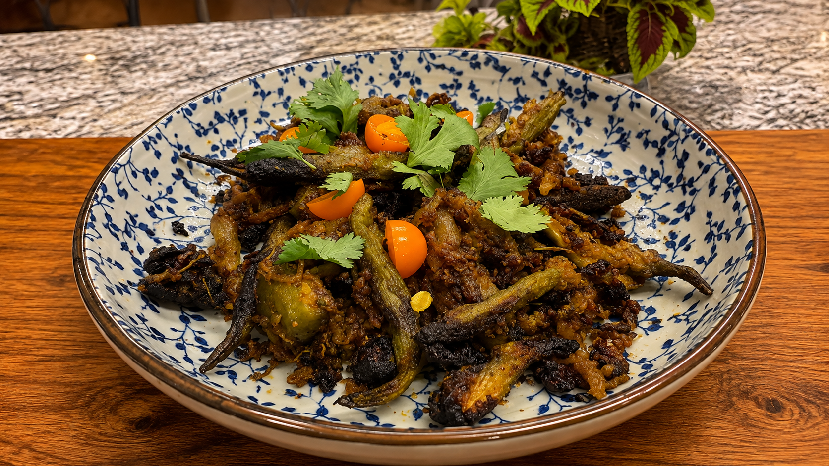 Stuffed Masala Bhindi with Spiced Onion Filling